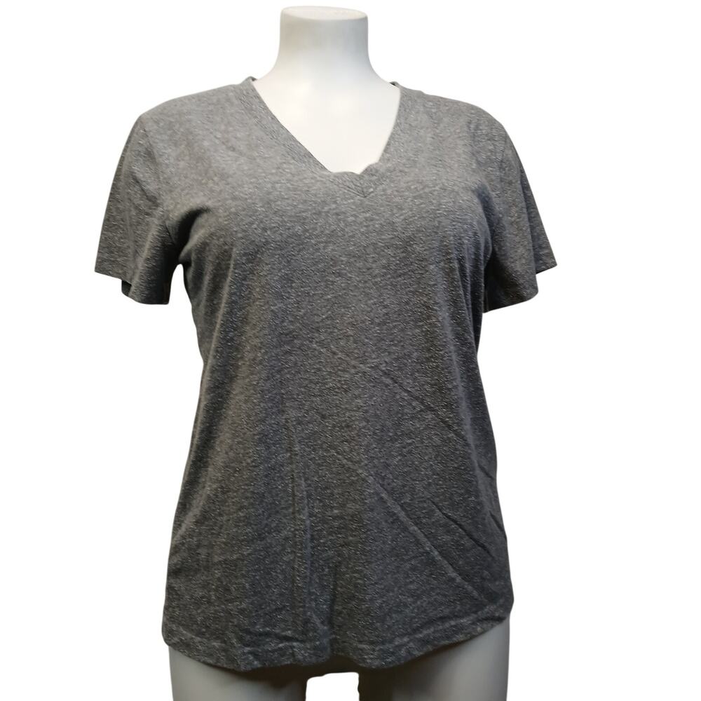 Universal Thread Womens Grey V Neck Casual Basic T Shirt Size M